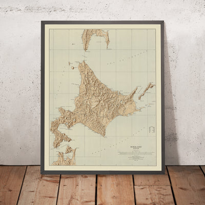 Old Topographic Map of Hokkaido, 1944: US Geological Survey, Sapporo, Asahikawa, Hakodate