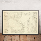 Alte nautische Karte des Bass Strait von Stokes, 1844: Australien, Tasmanien, Port Dalrymple, King Island 
