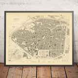 Alte Karte von Brüssel von SDUK, 1837: Grand Place, Königspalast, Parlament, St.-Gudula-Kathedrale, Kanalkanalring 