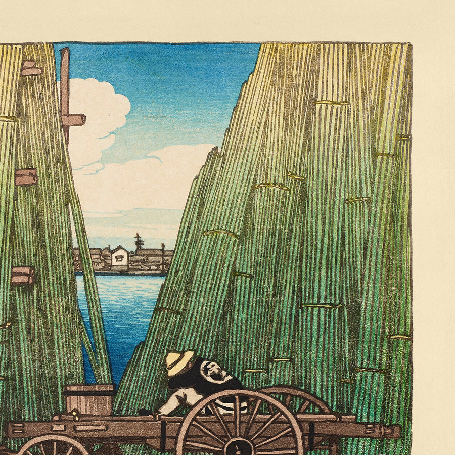 Banco del río, Komagata de Hasui Kawase 1935 