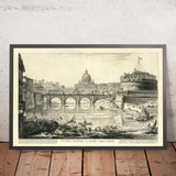 The Sant'Angelo Bridge and Castle in Rome by Giovanni Battista Piranesi, 1754