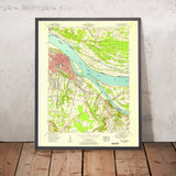 Old Map of Paducah, Kentucky by USGS, 1953 – Ohio River & Shoreline Park