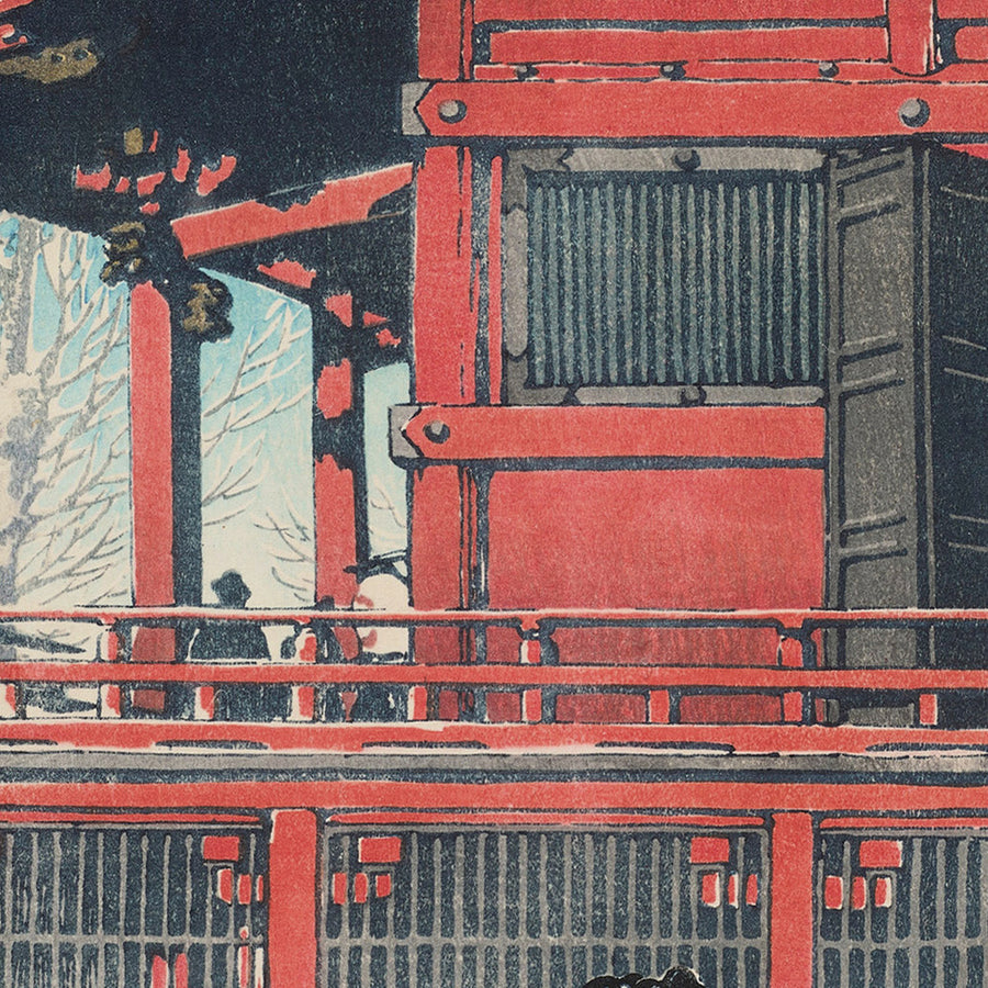 Templo Kannon de Asakusa después de la nieve, Tokio por Hasui Kawase 1935 