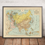 Vecchia mappa ottomana araba dell'Asia di Eşref, 1893 