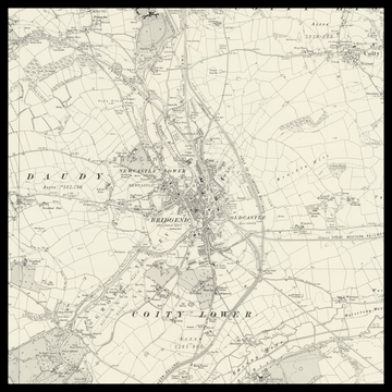 An old Ordnance Survey map of Bridgend