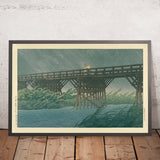 Evening Rain at Imai Bridge by Hasui Kawase, 1935