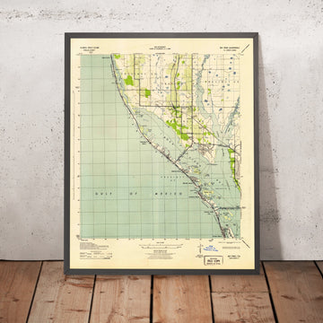 Old Map of Madeira Beach, Florida by USGS, 1943 – Treasure Island, John’s Pass & Boca Ciega Bay
