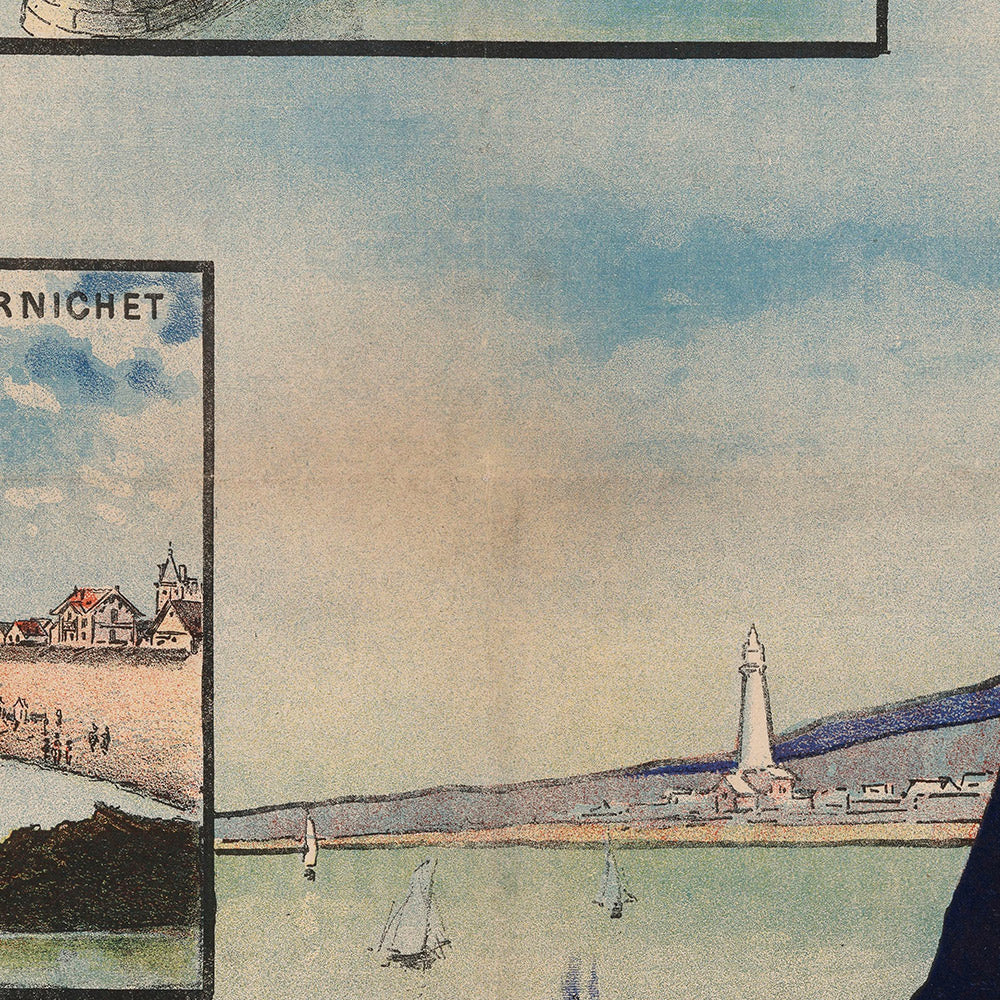 Brittany Travel Poster: Chemin de fer d’Orléans – Billets de Bains de Mer by Imp. F. Champenois, 1891