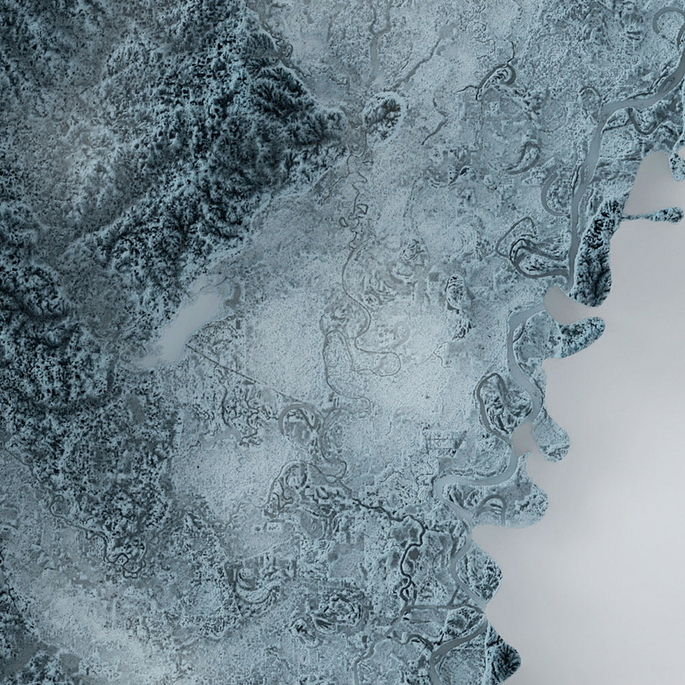 Louisiana Topographic 3D Relief Map
