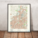 Map of Rockford, Illinois by USGS, 1993 – Loves Park, Machesney Park & Rock River