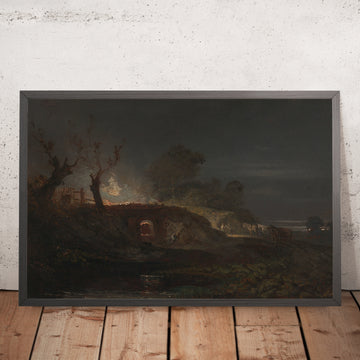 Una imagen enmarcada de Limekiln en Coalbrookdale, de Turner, 1797