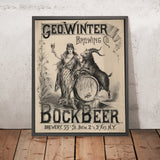 Geo. Winter Brewing Co. Vintage Bock Beer Poster, 1900