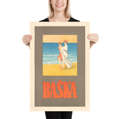 Baska, Croatia Travel Poster by Otakar Štáfl