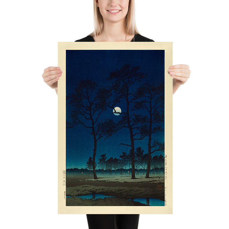 Luna de invierno sobre la llanura de Toyama de Hasui Kawase, 1931 