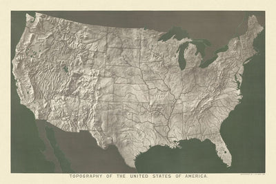 Topographie des États-Unis d'Amérique par Levi Walter Yaggy, 1893