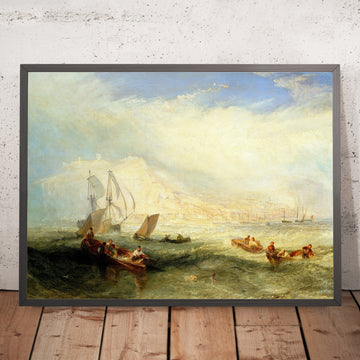 Una imagen enmarcada de Line Fishing, Off Hastings de Turner, 1835