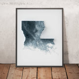 Topographische 3D-Reliefkarte von Louisiana 