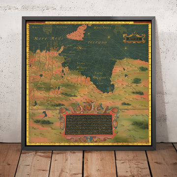 Antica mappa dei Medici di Libia e Tunisia di Buonsignori, 1579: Tripoli, Cartagine, Mare Mediterraneo, Numidia 