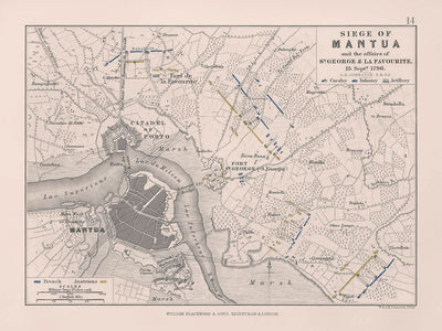 Belagerung von Mantua und die Angelegenheiten von St. George & La Favourite von AK Johnston, 1796