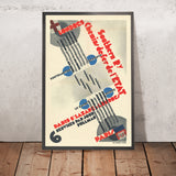Affiche de voyage Londres-Paris en train et en bateau par Roger de Valerio, 1930 