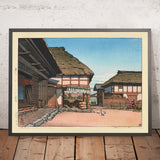 Automne dans une ferme à Ayashi, Miyagi par Hasui Kawase, 1935 