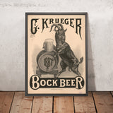G. Krueger Vintage Bock Beer Poster by Herman Bartsch, 1887
