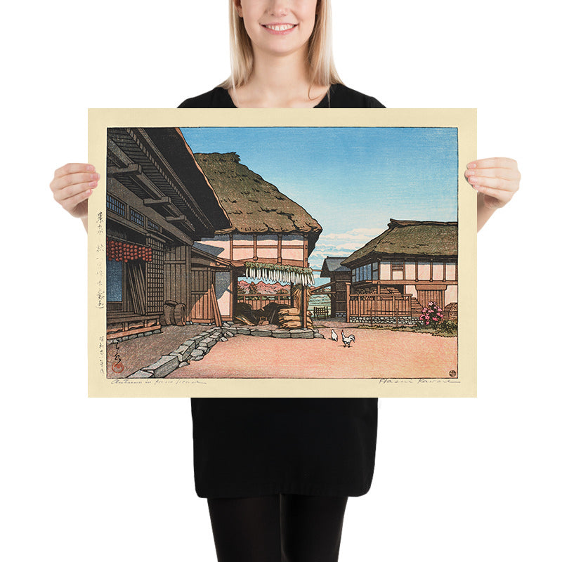 Otoño en una casa de campo en Ayashi, Miyagi por Hasui Kawase, 1935 