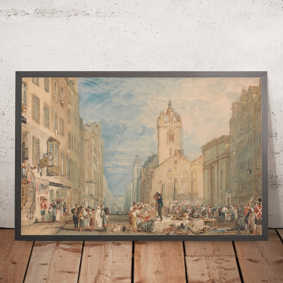 A framed image of High Street, Edinburgh by Turner, 1818 (JMW Turner)