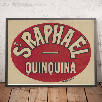 A framed image of St Raphaël Quinquina Vintage Aperitif Poster, 1898