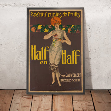 A framed image of Half en Half Vintage Fruit Apéritif Poster, 1925