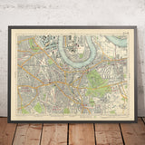 Old Street Map of London, 1934: Greenwich, Royal Naval College, Blackheath Common, Surrey Docks, Rotherhithe Tunnel