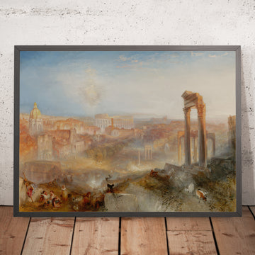 A framed image of Modern Rome - Campo Vaccino by Turner 1839