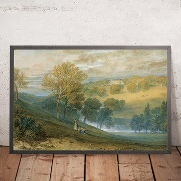 A framed image of Gledhow Hall, Yorkshire by Turner, 1816