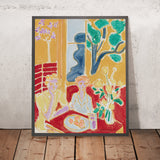 Zwei kleine Mädchen, gelber und roter Hintergrund (Two little girls, yellow and red background) von Henri Matisse, 1947 