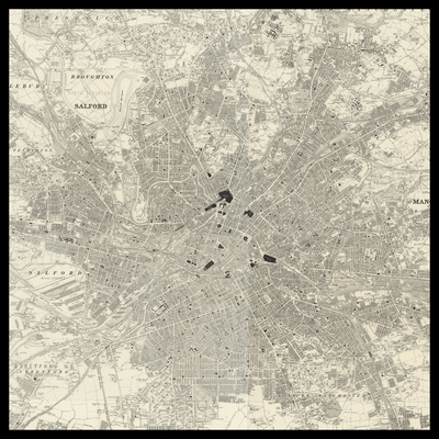 An old Ordnance Survey map of Manchester