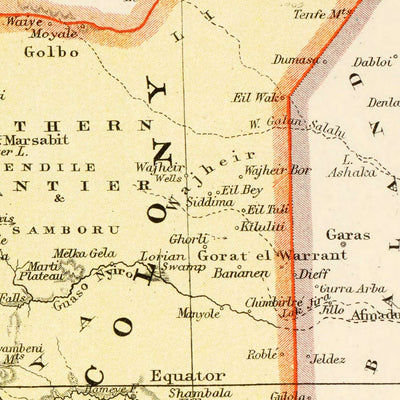 Old Colonial Map of Kenya, Uganda, Rwanda & Tanzania by Edward Stanford, 1926: Nairobi, Kampala, Lake Victoria, Kilimanjaro, Uganda Railway