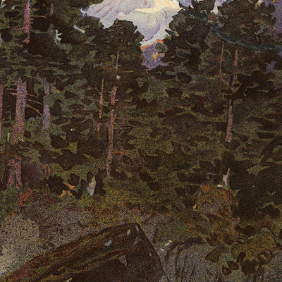 Engadin, Switzerland Travel Poster: Bernina-Bahn by Anton Reckziegel, 1908