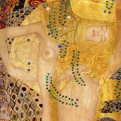 A framed image of Girlfriends (Water Serpents I) by Gustav Klimt, 1904