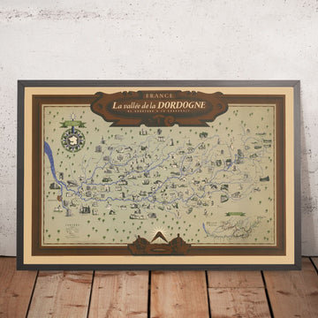 Mappa antica della Dordogna di Moles, 1948: Vino, Monumenti, Bordeaux, Castelli 
