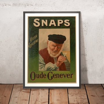 A framed image of Snaps Vintage Genever Poster, 1911