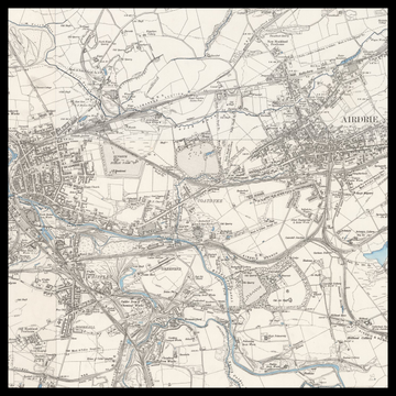 Una vecchia mappa Ordnance Survey di Coatbridge