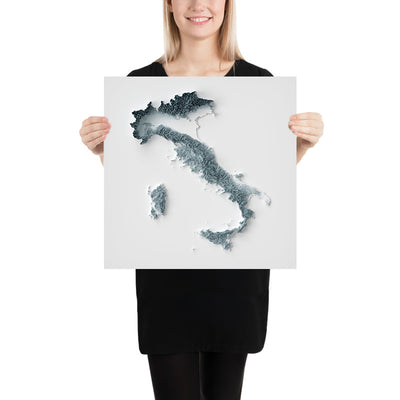 Mapa de Relieve Topográfico 3D de Italia 
