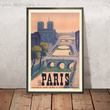Reiseplakat Paris: Notre-Dame und die Seine von Roger de Valerio, 1937 