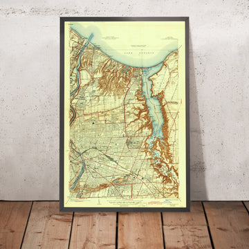 Old Map of Rochester, New York by USGS, 1935 – Webster, Lake Ontario & Genesee River
