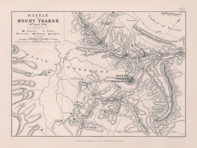 Schlacht am Mount Thabor 16. April 1799 von AK Johnston 1799