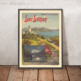 Reiseposter Genfersee: Lac Léman – Chemins de fer Jura-Simplon von F. Hugo d'Alesi, 1895 