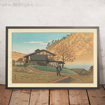 A framed image of Kawarahata in Gunma by Hasui Kawase 1935