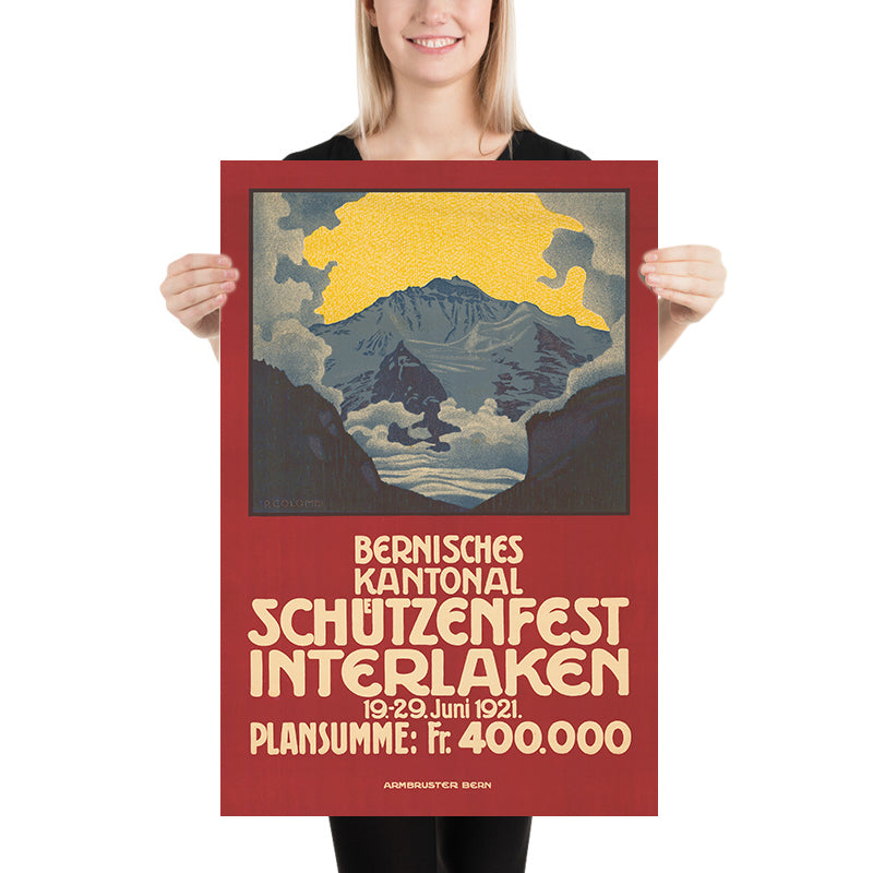 Interlaken Travel Poster: Bernisches Kantonal Schützenfest by Plinio Colombi, 1921