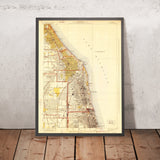 Old Map of Evanston, Illinois by USGS, 1928 – Wilmette, Winnetka & Lake Michigan