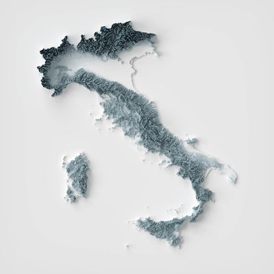 Mapa de Relieve Topográfico 3D de Italia 